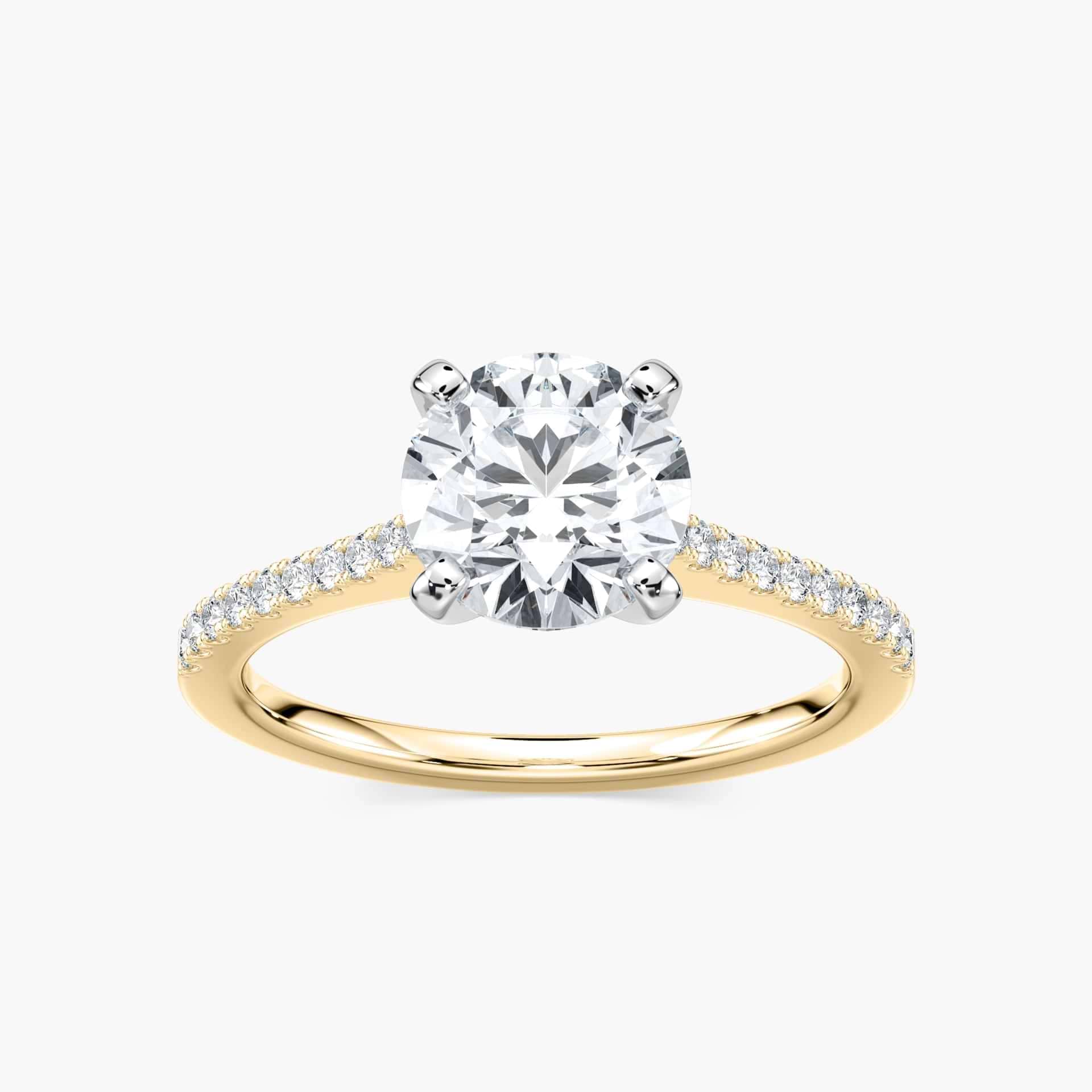 Eliana Lab Grown Diamond Idyllic Pave Side Stone Engagement Ring