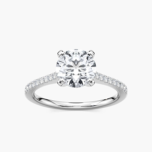 Eliana Lab Grown Diamond Idyllic Pave Side Stone Engagement Ring