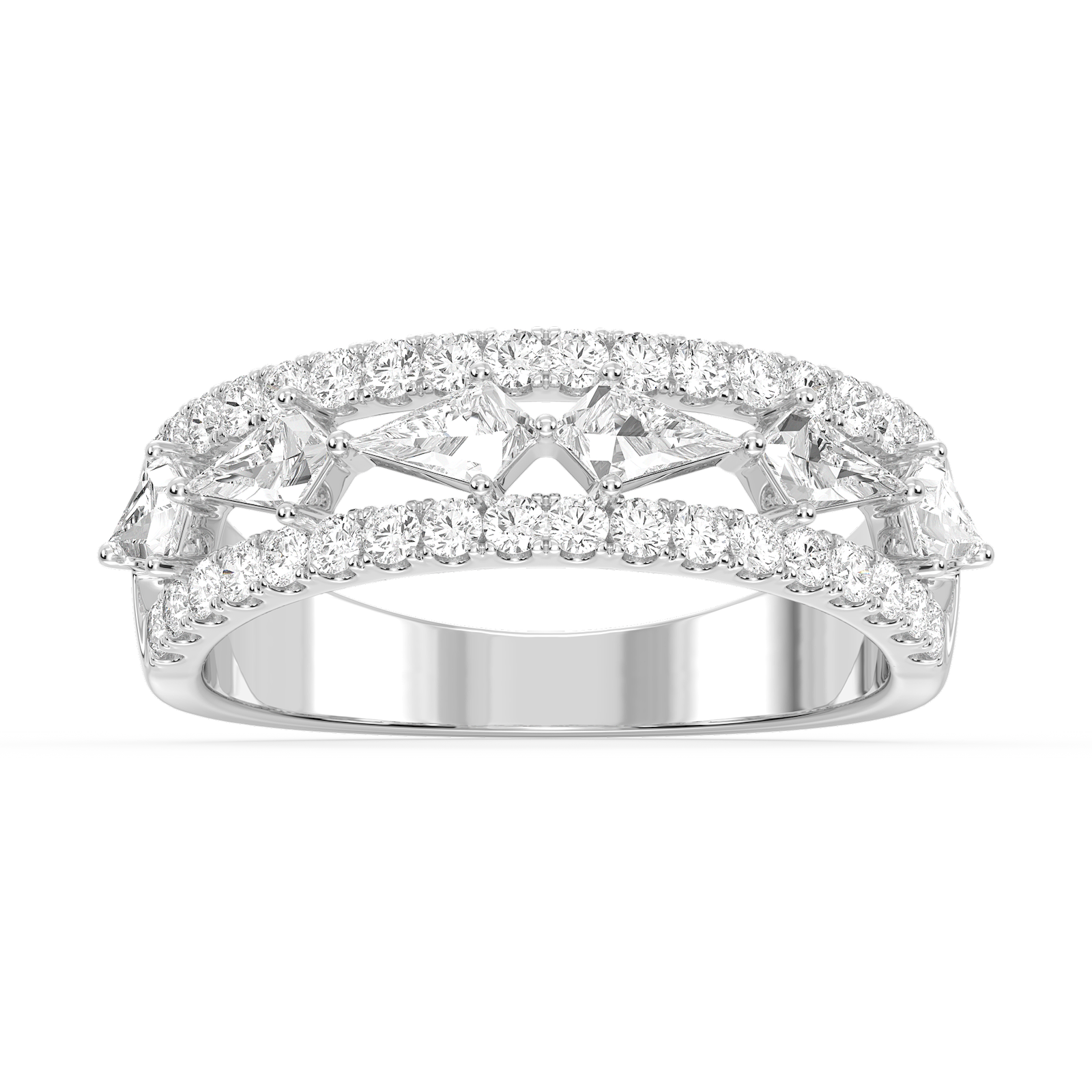 Indie 1 ctw Kite and Round Lab Grown Diamond East West Anniversary Band