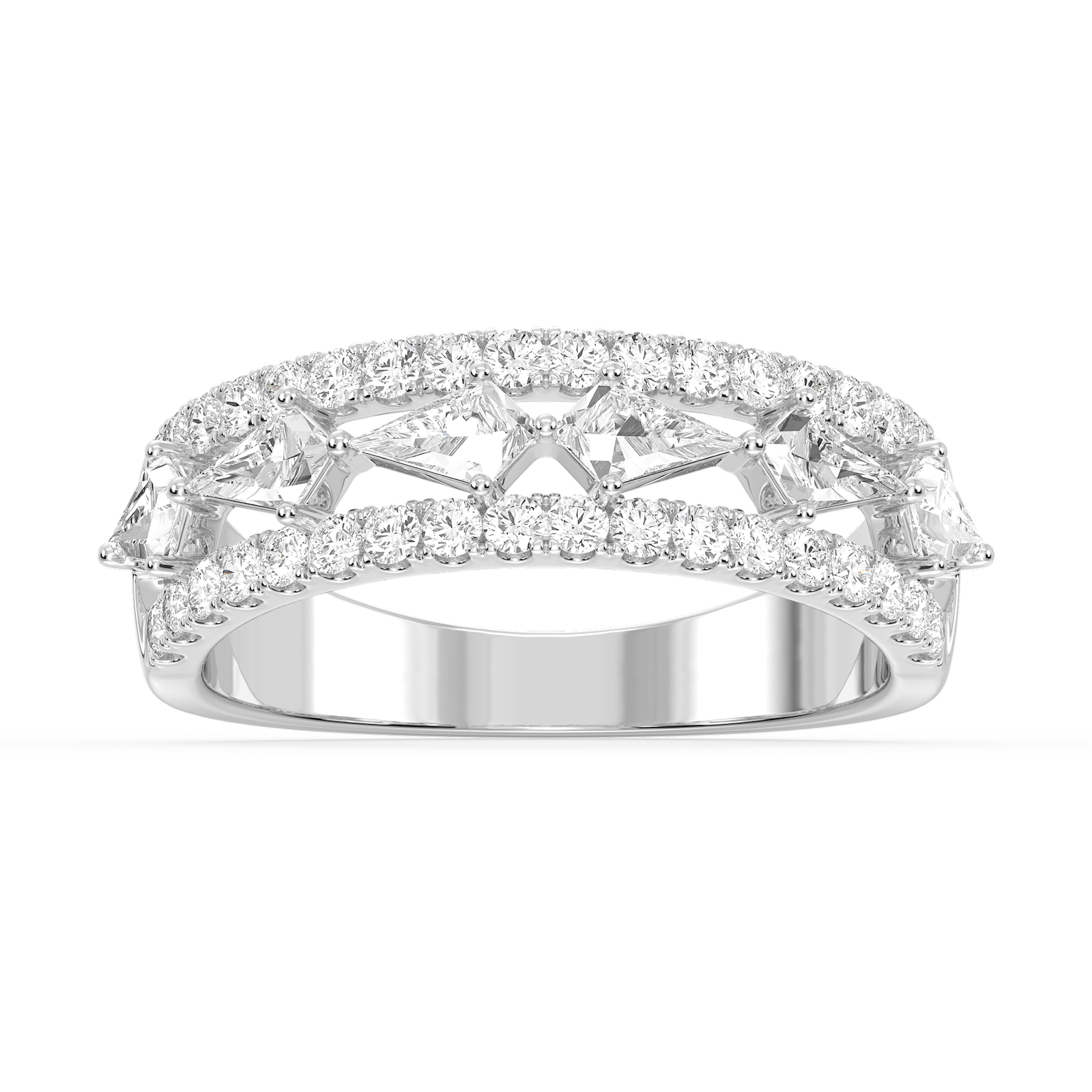 Indie 1 ctw Kite and Round Lab Grown Diamond East West Anniversary Band