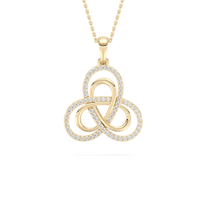 1/2 ctw Round Lab Grown Diamond Infinity Knot Pendant  - 18 Inches