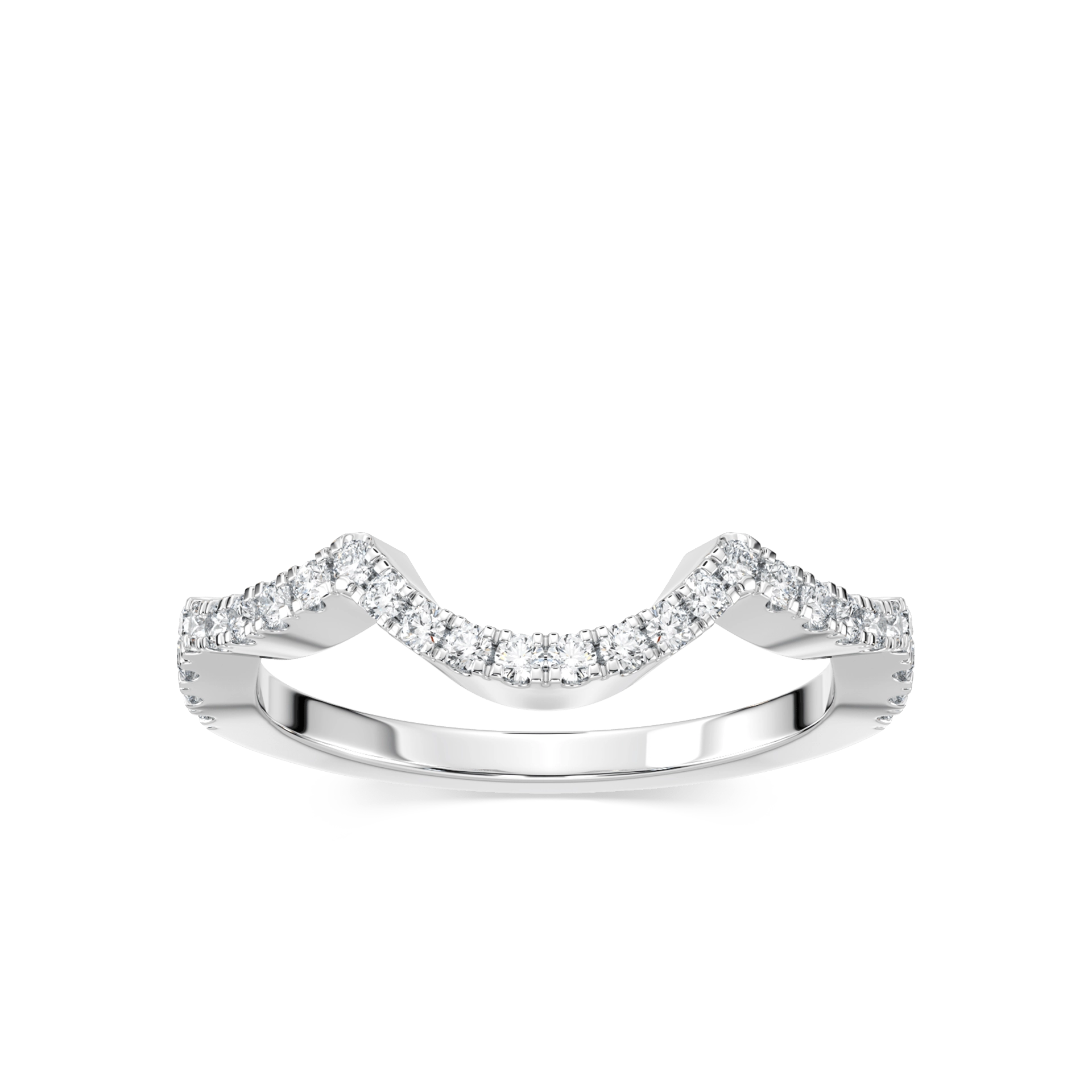 Curved diamond accented wedding band made to fit the Infinity Engagement ring | Curved diamond accented wedding band made to fit the Infinity Engagement ring