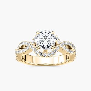 Brianna Lab Grown Diamond Infinity Twist Side Stone Engagement Ring