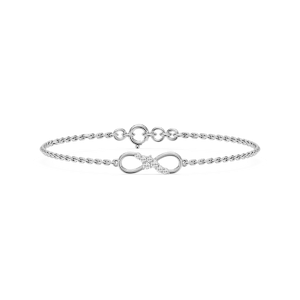1/8 ctw Round Lab Grown Diamond Adjustable Infinity Bracelet  - 6.5 to 7.5 Inches