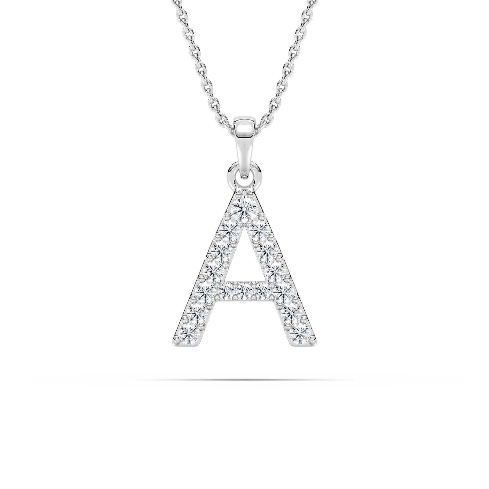 Round Lab Grown Diamond Initial Pendant - 18 Inches