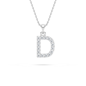 Round Lab Grown Diamond Initial Pendant - 18 Inches