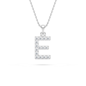 Round Lab Grown Diamond Initial Pendant - 18 Inches