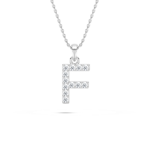 Round Lab Grown Diamond Initial Pendant - 18 Inches