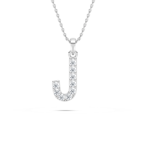 Round Lab Grown Diamond Initial Pendant - 18 Inches