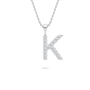 Round Lab Grown Diamond Initial Pendant - 18 Inches