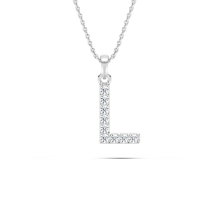 Round Lab Grown Diamond Initial Pendant - 18 Inches
