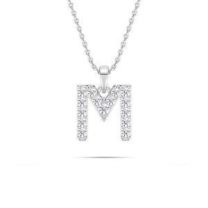 Round Lab Grown Diamond Initial Pendant - 18 Inches