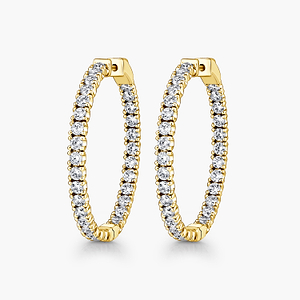 Inside Out Hoops with 4.00ctw Lab-Grown Diamonds in 14K Yellow Gold