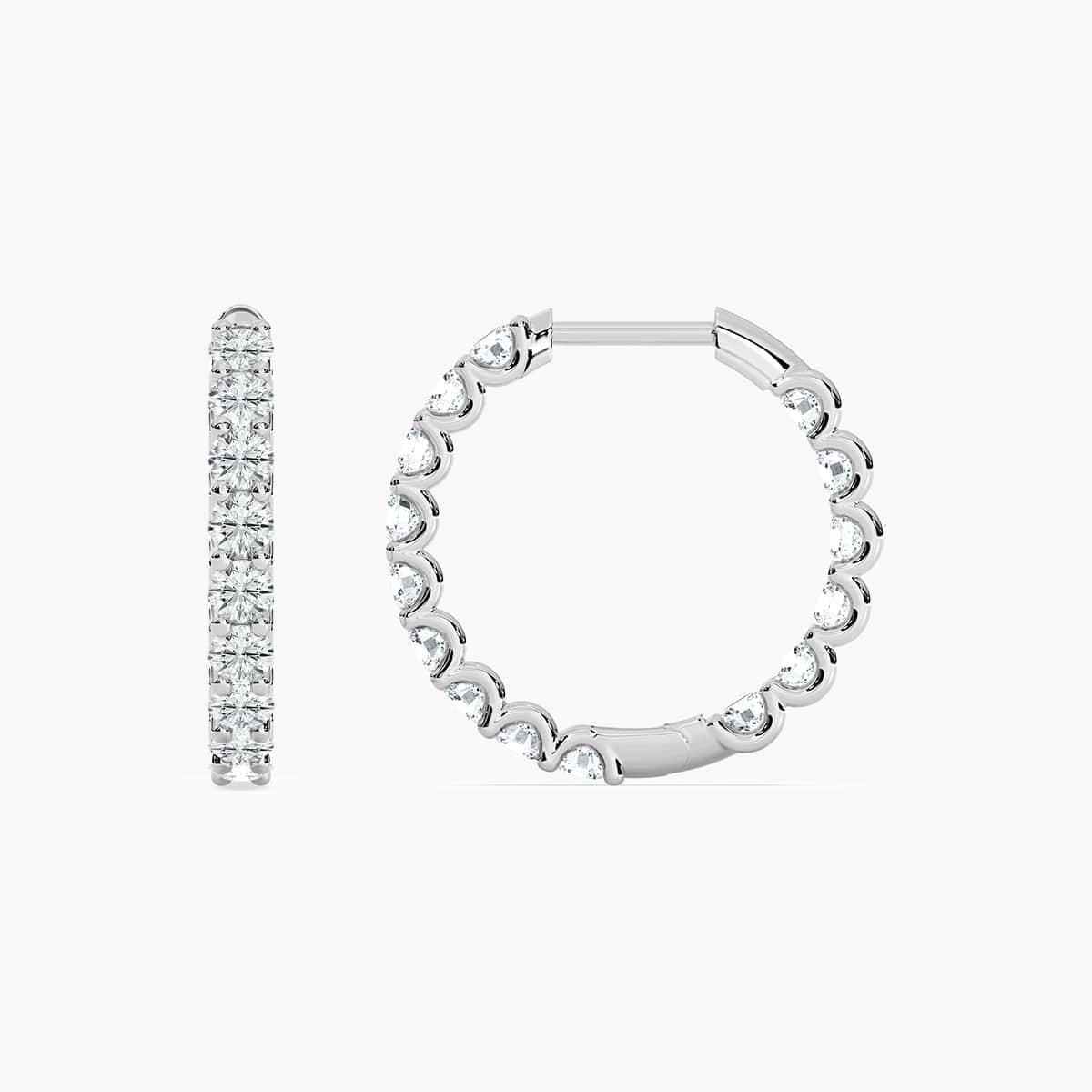 1 ½ ctw Round Lab Grown Diamond Inside Out Hoop Earrings