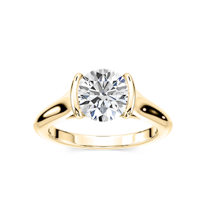 Audrey Round Lab Grown Diamond Half Bezel Solitaire Engagement Ring