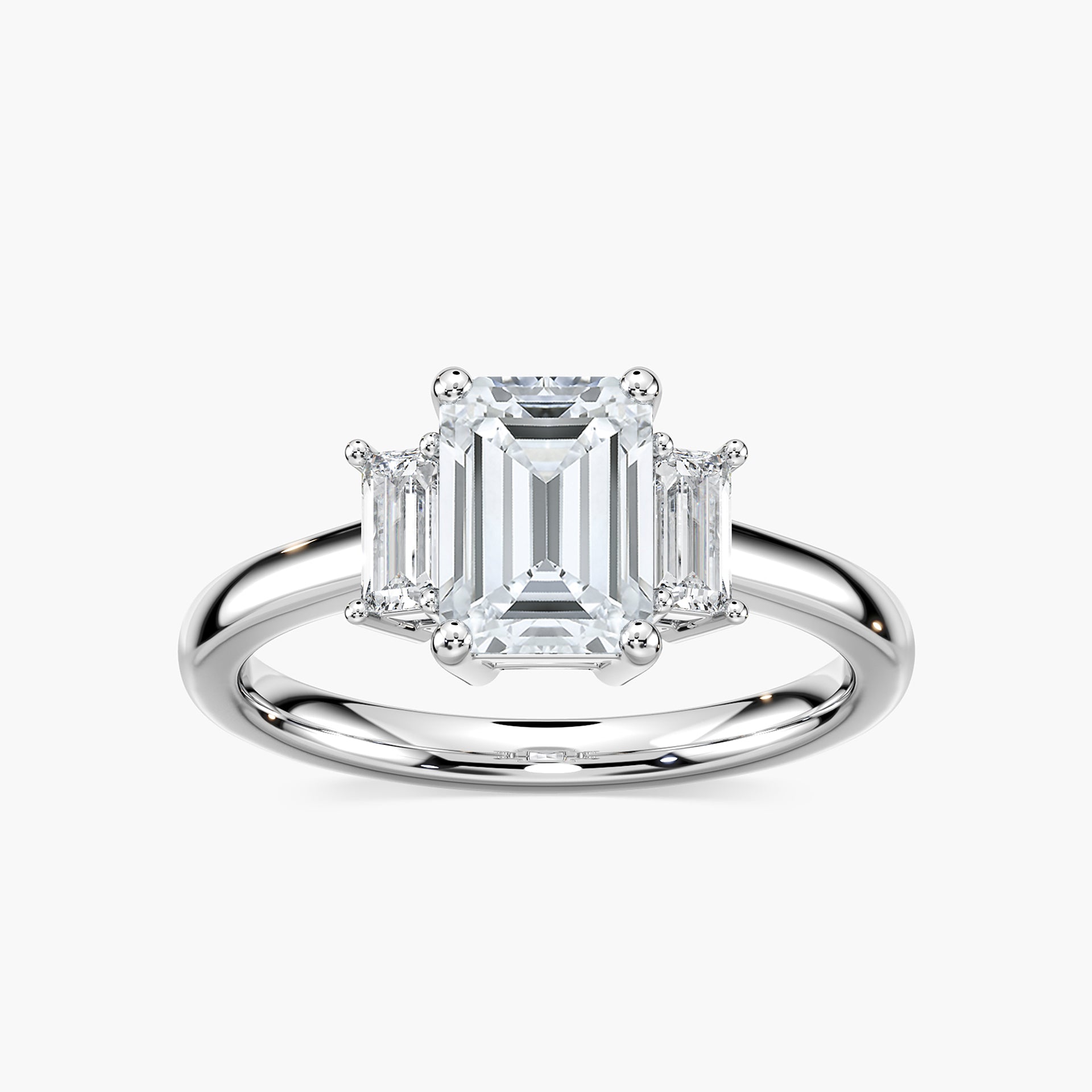 Isla Three Stone Ring with 1.88ctw in 14K White Gold