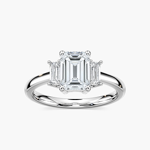 Isla Three Stone Ring with 1.88ctw in 14K White Gold