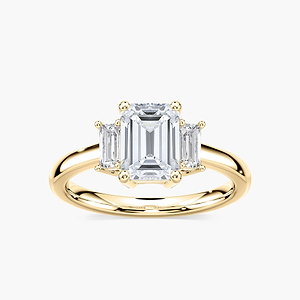 Isla Emerald Lab Grown Diamond Three Stone Engagement Ring