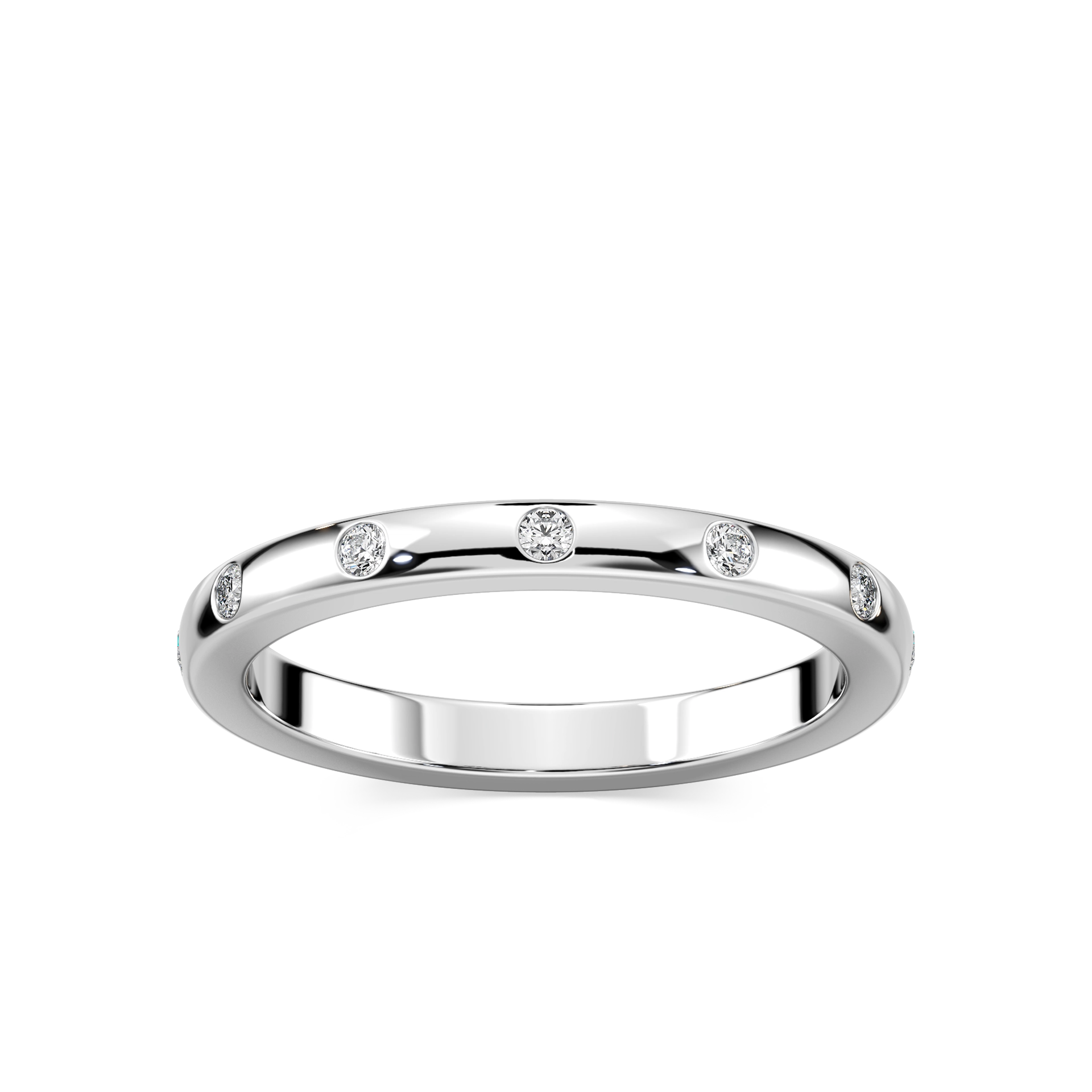 Ivy 1/8 ctw Round Lab Grown Diamond Burnished Wedding Band