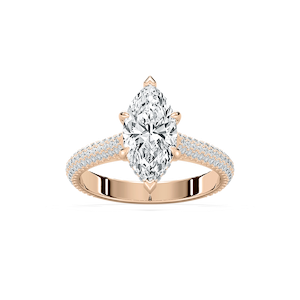 Jessa 2 ¹⁄₂ ctw Marquise Lab Grown Diamond Luxe Pave Hidden Halo Engagement Ring