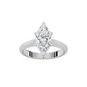 Jessa 2 ¹⁄₂ ctw Marquise Lab Grown Diamond Luxe Pave Hidden Halo Engagement Ring