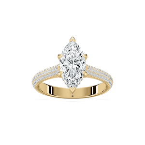 Jessa 2 ¹⁄₂ ctw Marquise Lab Grown Diamond Luxe Pave Hidden Halo Engagement Ring