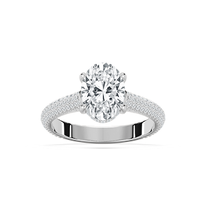 Jessa 2 ¹⁄₂ ctw Oval Lab Grown Diamond Luxe Pave Hidden Halo Engagement Ring