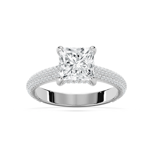 Jessa 2 ¹⁄₂ ctw Princess Lab Grown Diamond Luxe Pave Hidden Halo Engagement Ring