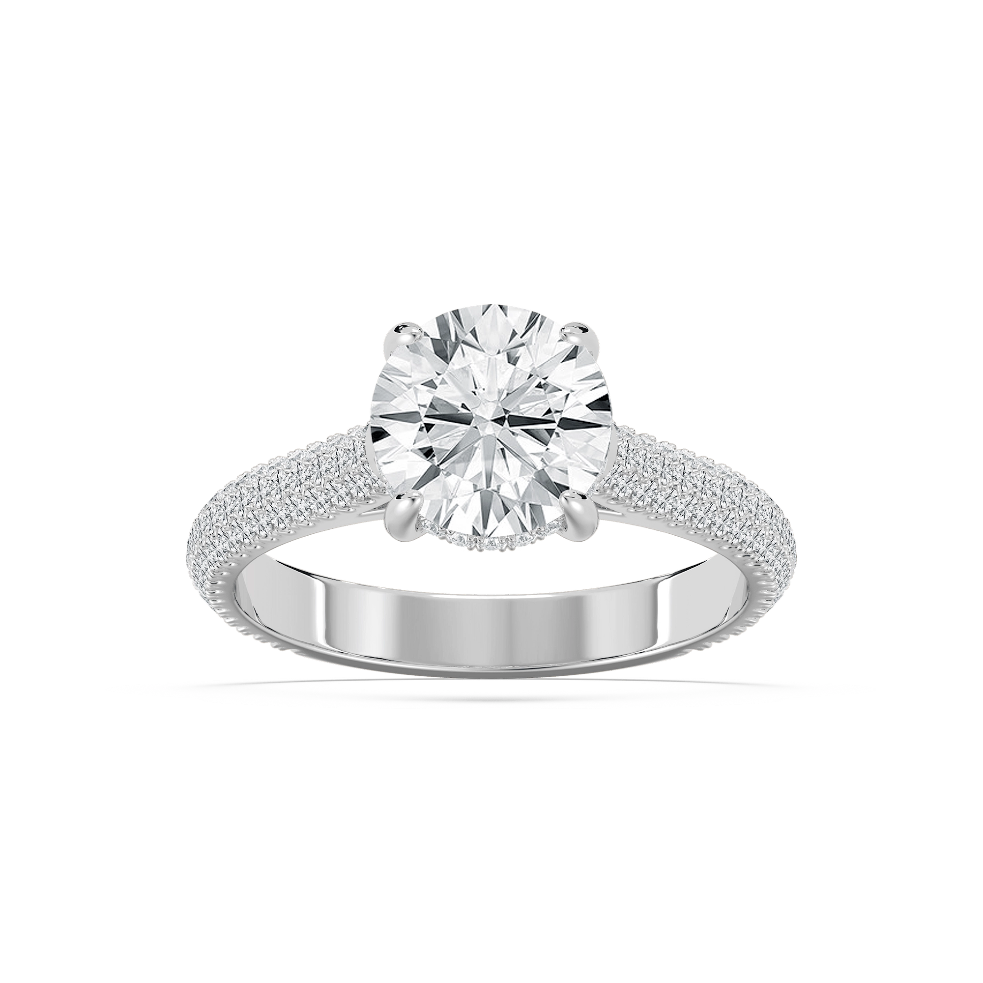 Jessa Luxe Pave Round Engagement Ring in Rose Gold