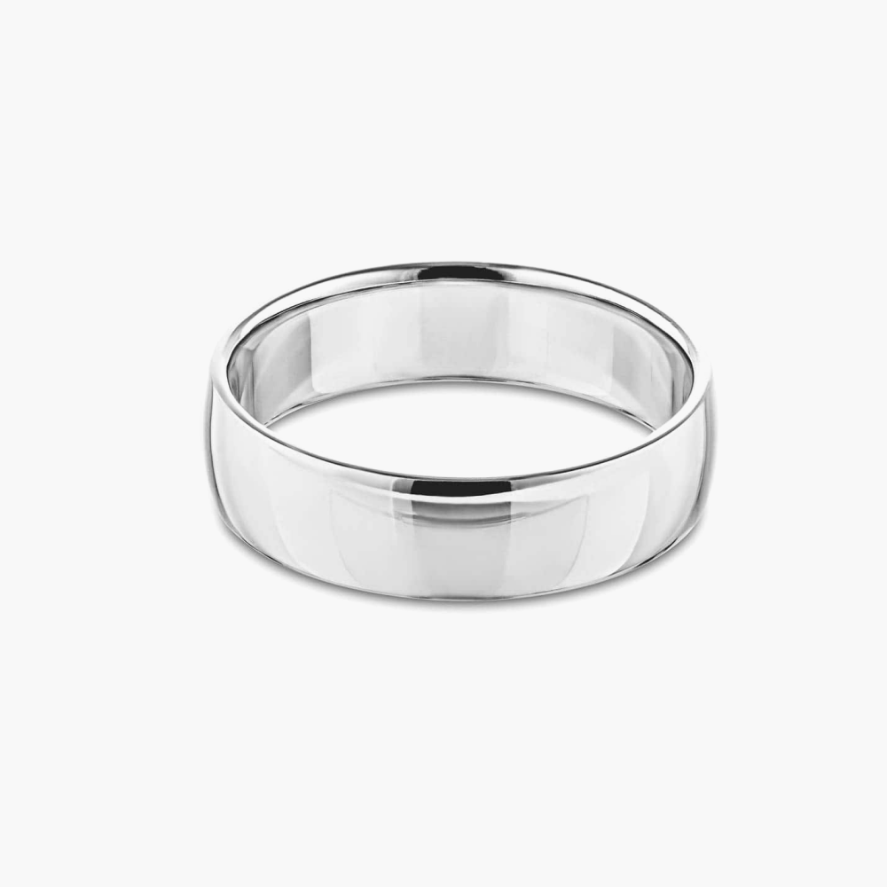 Canyon 4.00mm Polished Wedding Band in 14K White Gold - Size 7