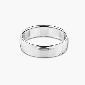 Canyon 4.00mm Polished Wedding Band in 14K White Gold - Size 7