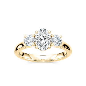 Josie Oval Lab Grown Diamond Trellis Three Stone Engagement Ring