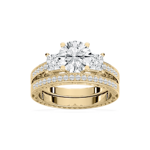 Julie Lab Grown Diamond Three Stone Channel Wedding Set