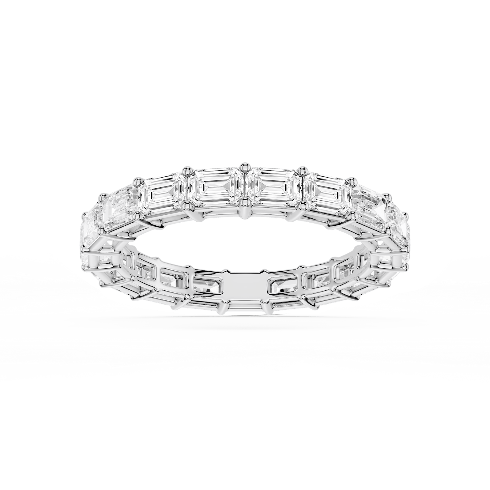 Juliet Emerald Lab Grown Diamond East West Shared Prong Eternity Band