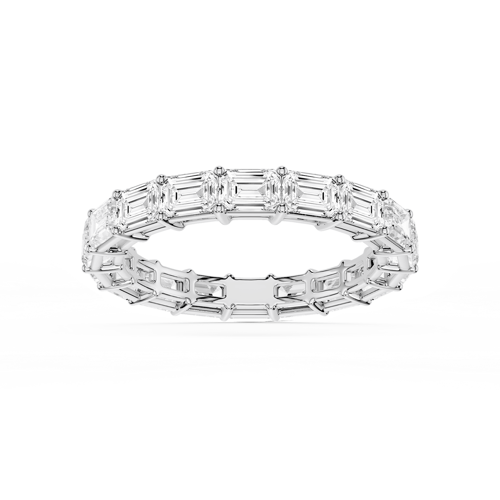 Juliet Emerald Lab Grown Diamond East West Shared Prong Eternity Band