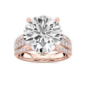 Juniper 10 7/8 ctw Round Lab Grown Diamond Triple Row Side Stone Engagement Ring - Signature Collection