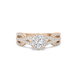 Kaia Lab Grown Diamond Entwined Eight Prong Side Stone Engagement Ring