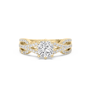 Kaia Lab Grown Diamond Entwined Eight Prong Side Stone Engagement Ring
