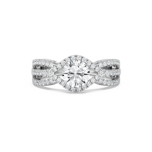 Keira 1 ²⁄₃ ctw Round Lab Grown Diamond Triple Row Side Stone Engagement Ring