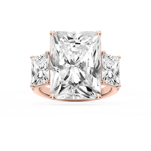 Kelly 19 ¹⁄₄ ctw Radiant Lab Grown Diamond Pave Three Stone Engagement Ring - Signature Collection