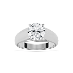 Kelse 2 ctw Round Lab Grown Diamond Luxe Wide Band Trellis Solitaire Engagement Ring