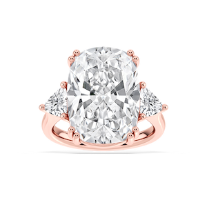 Kendall 16 ctw Elongated Cushion Lab Grown Diamond Three Stone Engagement Ring - Signature Collection