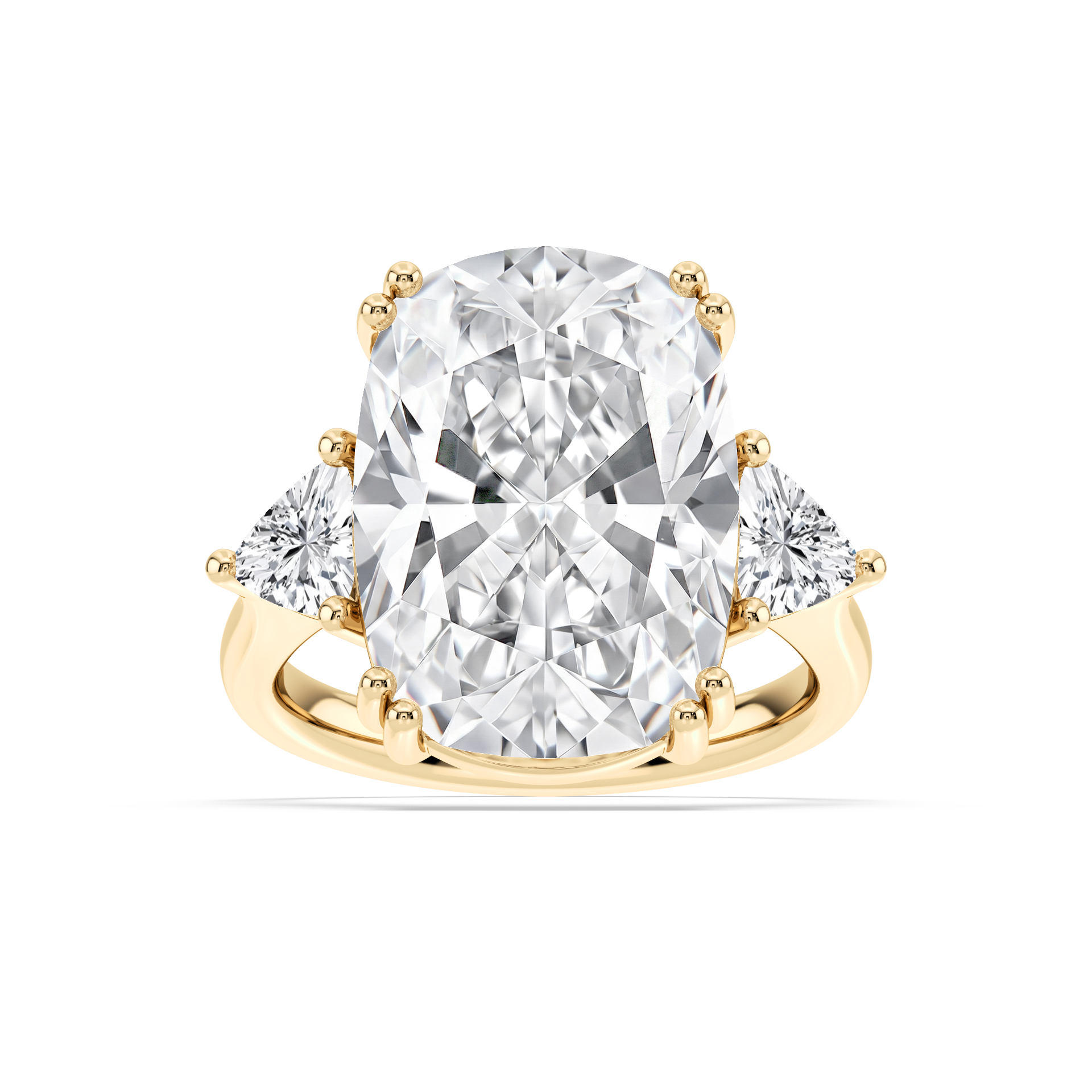 Kendall 16 ctw Elongated Cushion Lab Grown Diamond Three Stone Engagement Ring - Signature Collection