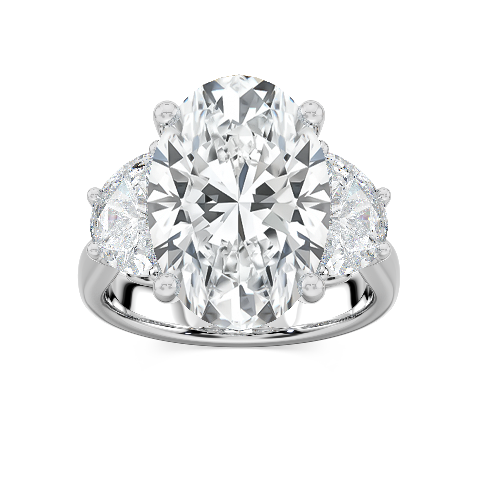 Kiara 12 ctw Oval Lab Grown Diamond Three Stone Engagement Ring - Signature Collection