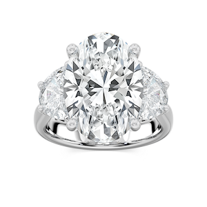 Kiara 12 ctw Oval Lab Grown Diamond Three Stone Engagement Ring - Signature Collection