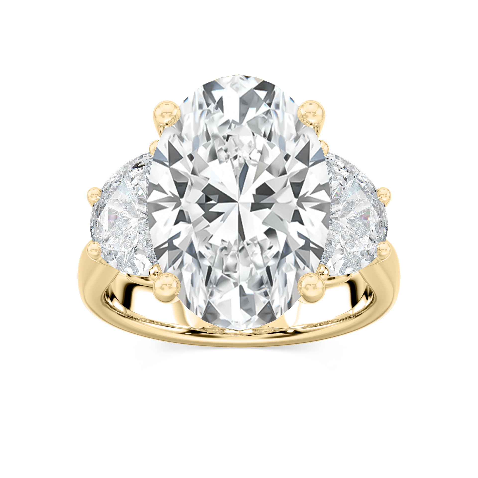 Kiara 12 ctw Oval Lab Grown Diamond Three Stone Engagement Ring - Signature Collection