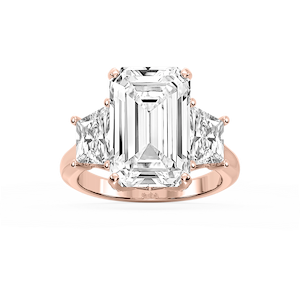 Kinsley 12 ¹⁄₄ ctw Emerald Lab Grown Diamond Three Stone Engagement Ring - Signature Collection