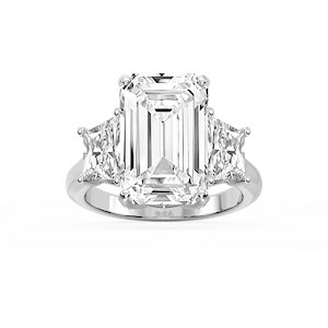 Kinsley 12 ¹⁄₄ ctw Emerald Lab Grown Diamond Three Stone Engagement Ring - Signature Collection