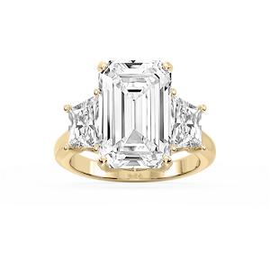 Kinsley 12 ¹⁄₄ ctw Emerald Lab Grown Diamond Three Stone Engagement Ring - Signature Collection