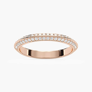 Autumn 1/3 ctw Round Lab Grown Diamond Knife Edge Pave Wedding Band